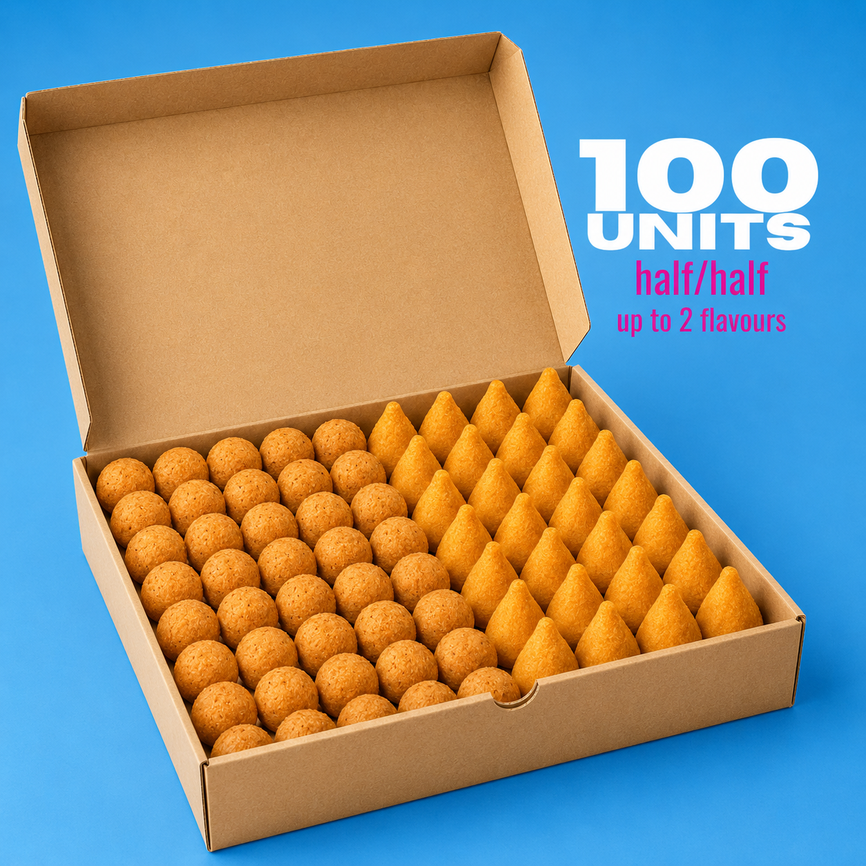 Zé Coxinha 100 units half and half menu option